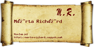 Márta Richárd névjegykártya