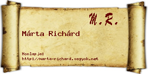 Márta Richárd névjegykártya