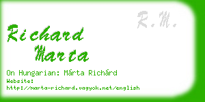 richard marta business card